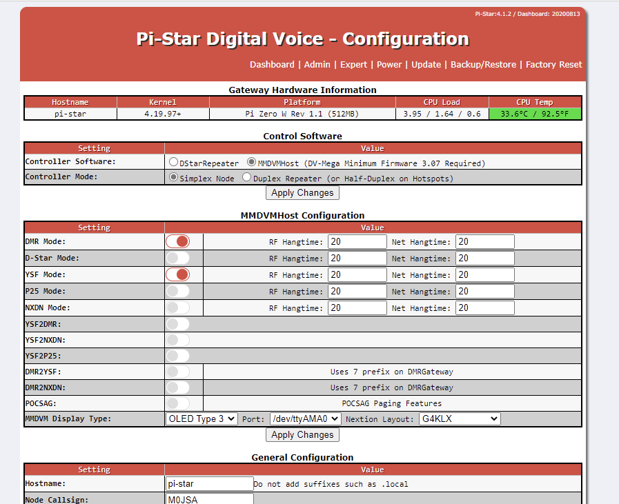 Pi-Star Configuration