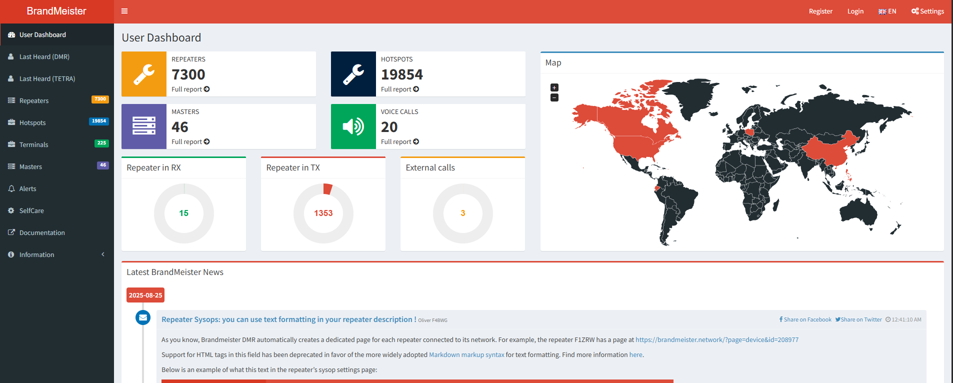 Brandmeister Dashboard